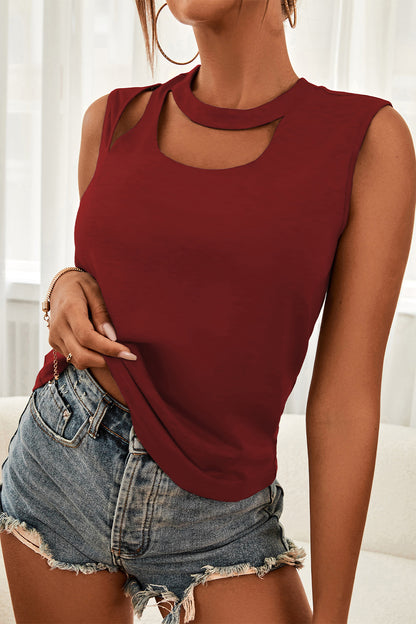 Cutout Sleeveless Top - The Downtown Dachshund