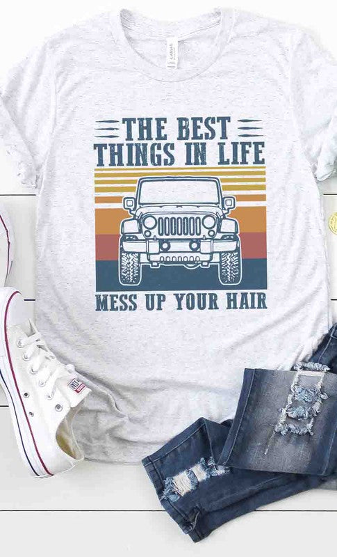 Jeep life messy hair graphic tee - The Downtown Dachshund