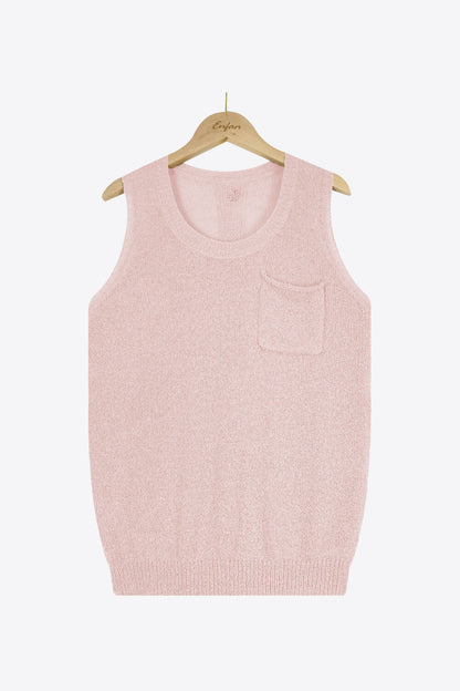 Buttoned Pocket Knit Tank - The Downtown Dachshund