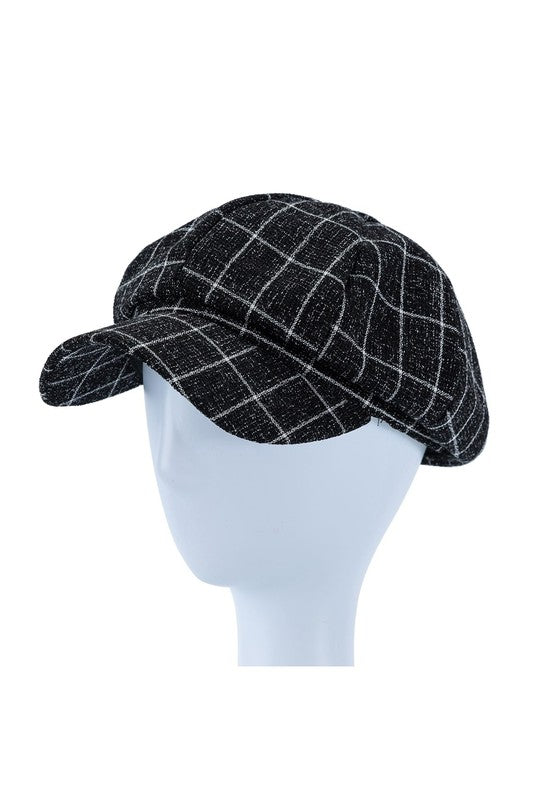 Plaid Woman Newsboy, Baker boy Gatsby Beret Cap - The Downtown Dachshund