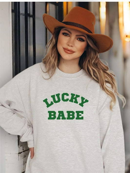 Lucky Babe St Patricks Day Sweatshirt - The Downtown Dachshund