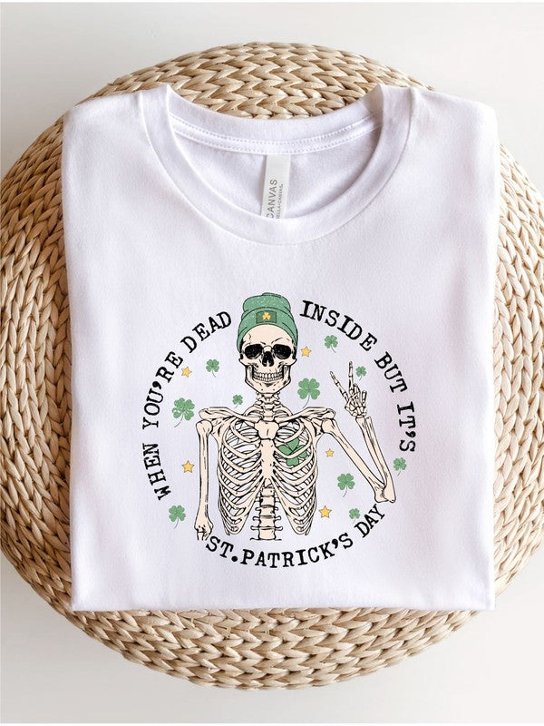 When you're dead inside St Patricks Day Tee - The Downtown Dachshund