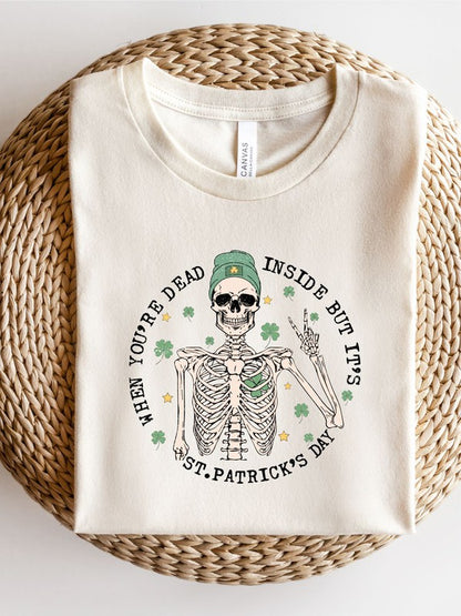 When you're dead inside St Patricks Day Tee - The Downtown Dachshund