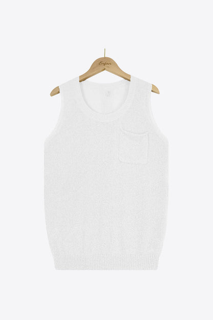 Buttoned Pocket Knit Tank - The Downtown Dachshund