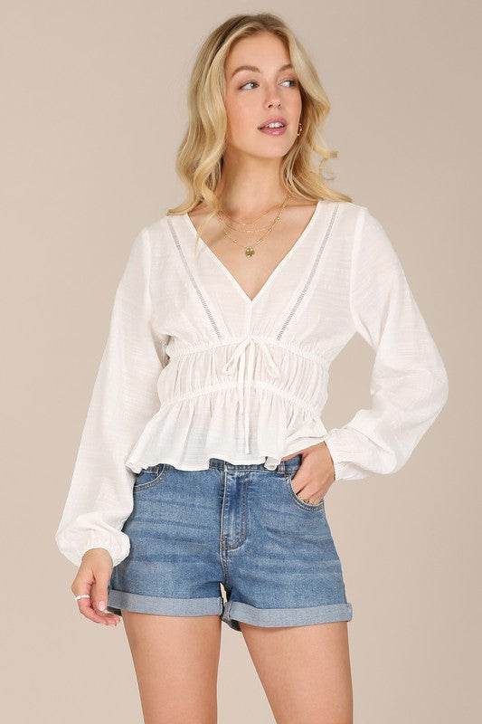 LS sheer lace top - The Downtown Dachshund