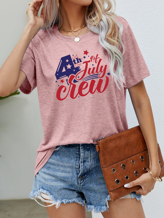 4th OF JULY Graphic Round Neck Tee - The Downtown Dachshund