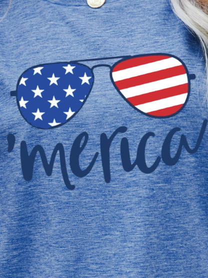 US Flag Glasses Graphic Tee - The Downtown Dachshund