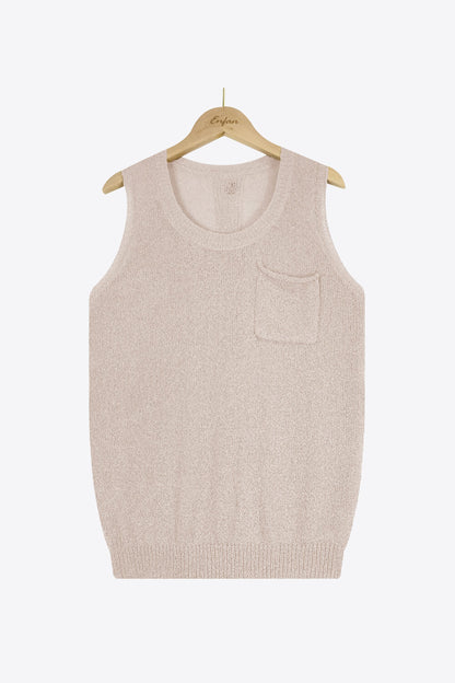 Buttoned Pocket Knit Tank - The Downtown Dachshund