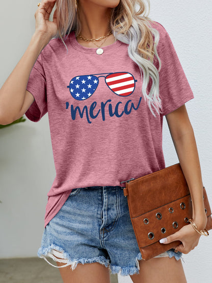 US Flag Glasses Graphic Tee - The Downtown Dachshund