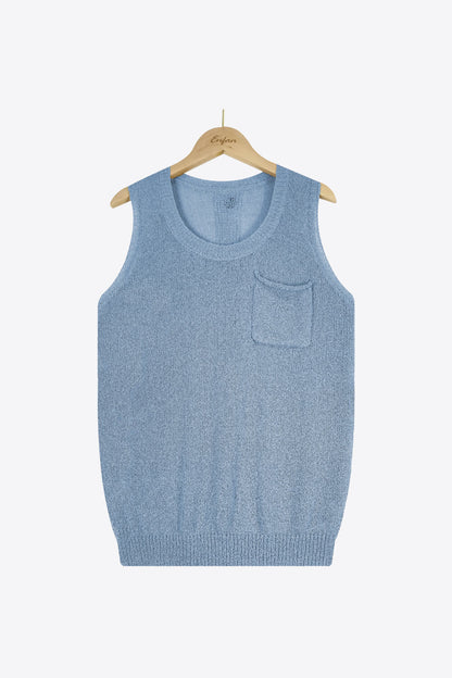 Buttoned Pocket Knit Tank - The Downtown Dachshund