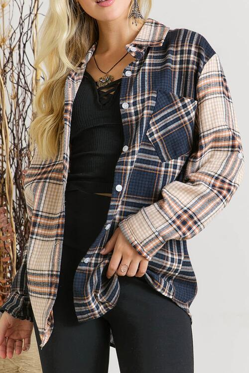 Plaid Collared Neck Button Down Shirt