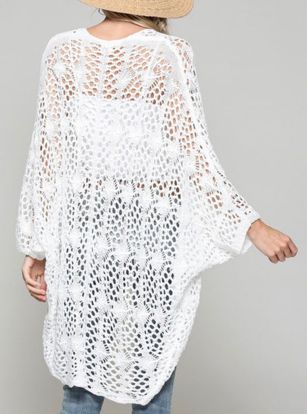 Off White Crochet Cardigan - The Downtown Dachshund