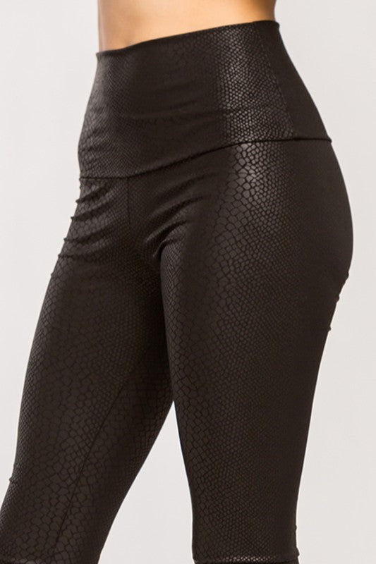 Faux Snake Skin Leggings - The Downtown Dachshund